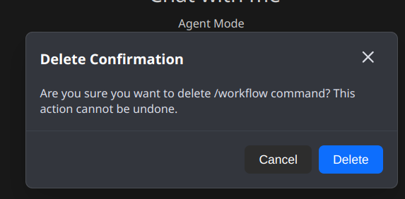 Command Delete Confirmation
